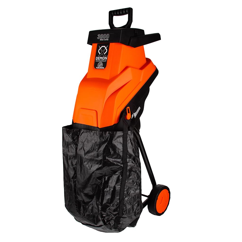Trituratore per rami da giardino, 3,8kW, 2500 giri/min, diametro massimo rami 40mm, sacco 45 litri, interruttore di sicurezza