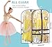 SLEEPING LAMB 6 Packs Clear Dance Garment Bags for Dancers with 4 Pockets, 40