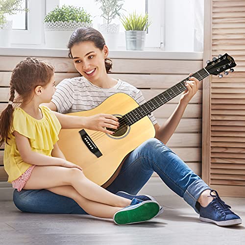 Guitare acoustique pleine grandeur 4/4,Hricane guitare folk Dreadnought 41″ pour débutants, adultes, table en acajou et épicéa avec accordeurs, clips variables, accordeurs et sac (naturel, HSM-401) - Les Beatles, Paul McCartney, John Lennon, RIngo Starr, George Harrison Guitare acoustique pleine grandeur 4/4,Hricane guitare folk Dreadnought 41" pour débutants, adultes, table en acajou et épicéa avec accordeurs, clips variables, accordeurs et sac (naturel, HSM-401) – Image 8