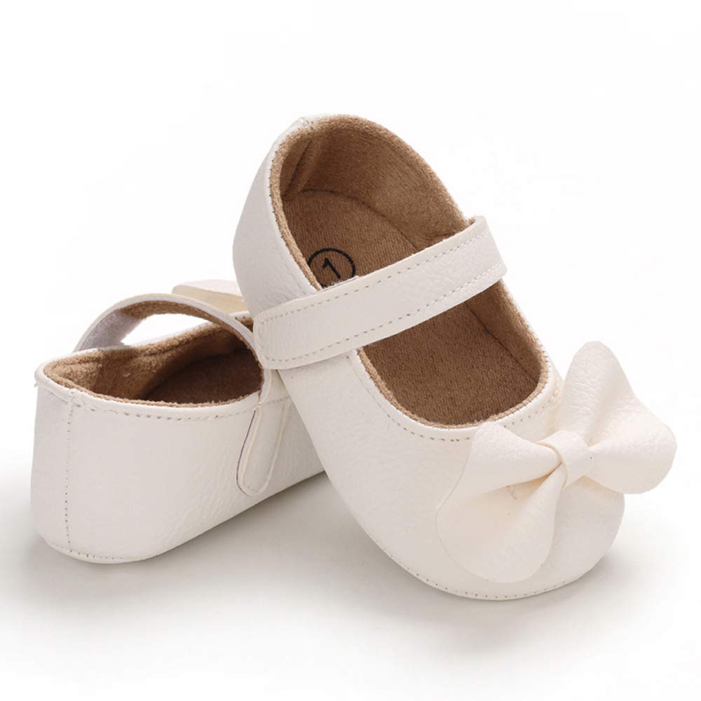 LACOFIA Baby Girls Anti-Slip First Walking Shoes Infant Bowknot Mary Jane Princess Party Shoes Prewalkers — view 4