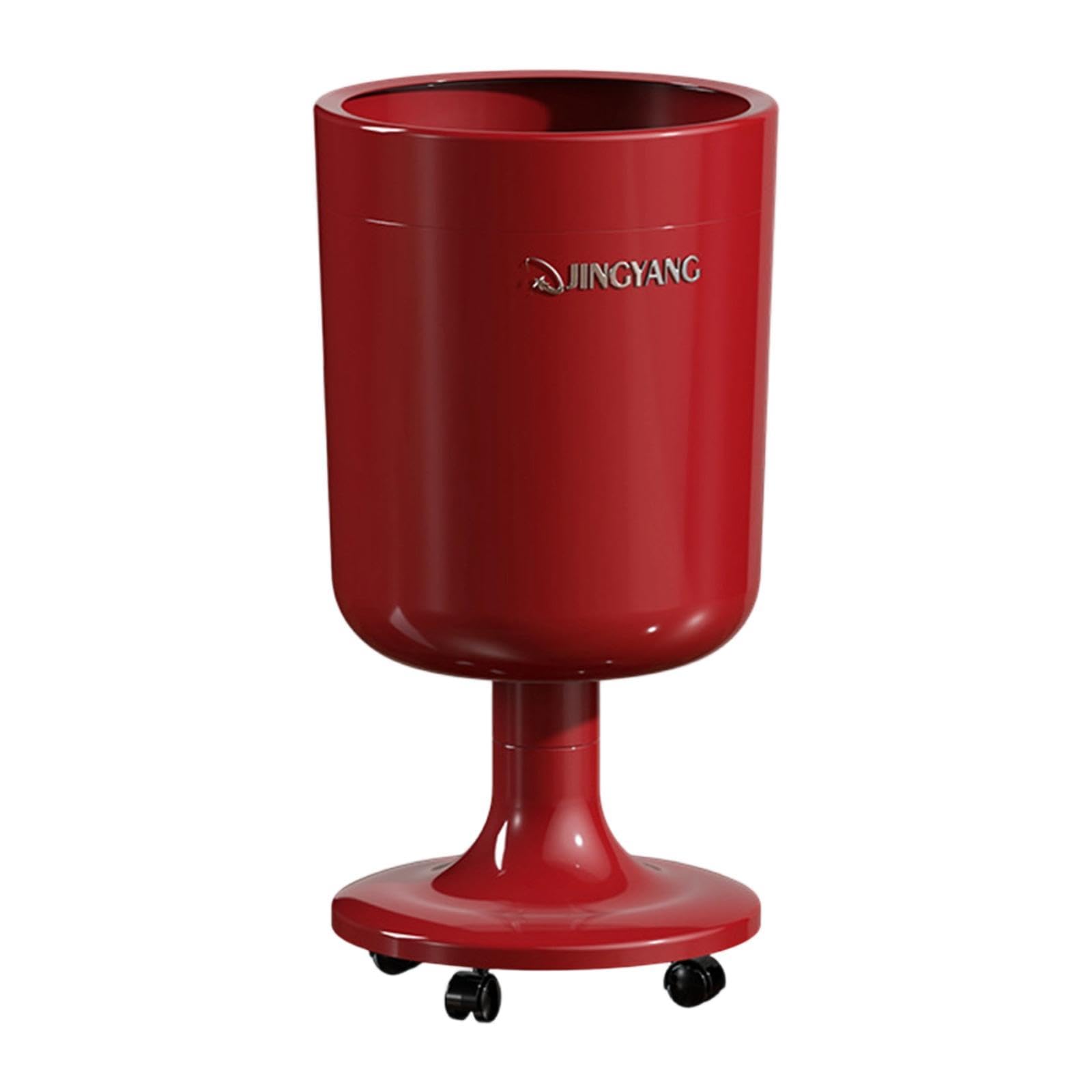 Cubo de Basura con Ruedas, Contenedor de Residuos, Cubo de Basura para Cocina, Baño Y Oficina, Rojo, Individual
