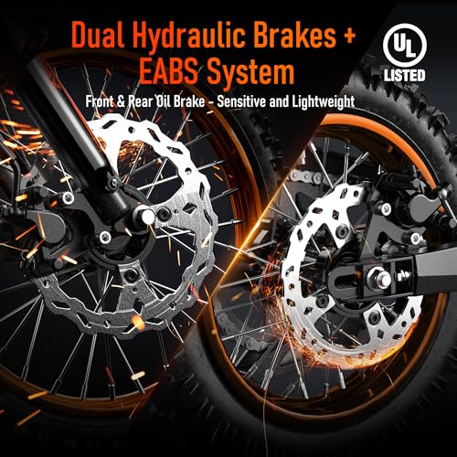 Image of QuietEase Electric Dirt Bike for Adults Teens, 3000W Brushless 220Nm Motor - 45 slope, 38 MPH, 48V /23.4Ah Removable Battery, Dual Hydraulic Brakes & Full Suspension Electric Motorcycle For Age 13+