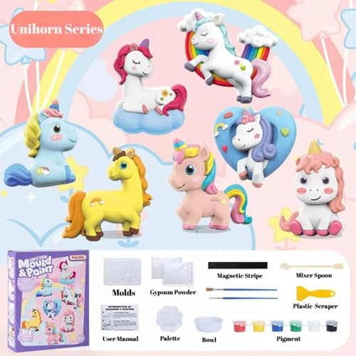 Image of SUPER TOY DIY Mould and Paint Craft kit, Paint Your Own Unicorn Painting Kit Plaster Figurine Set with Pigments, Palette & Mold Art & Craft Set - Educational Toys for 3-12+ Year Old Boy & Girl