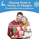 Glitter Winter Photo Booth Props Set,32pcs Winter Wonderland Decorations,Fun Snowman Snowflake Selfie Props Signs,Christmas Photo Backdrop Table Decorations for Holiday Birthday Party Favors Supplies - Image 3