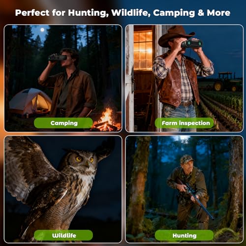 Image of WOSPORTS 4K Night Vision Goggles, up to 80X Total Magnification, 64GB TF Card, 1315FT Infrared Night Vision, Ideal for Camping & Outdoor Use