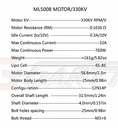 ML 5008 330KV Brushless Motor for Multicopter Hexacopter T960 T810 RC Drone