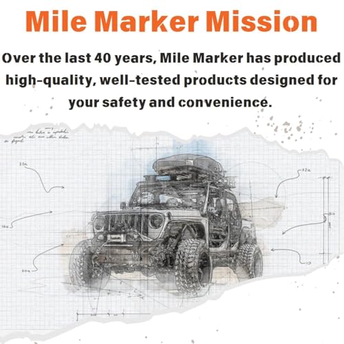 Winch eléctrico Mile Marker 76-53246BW 9500 lb con cuerda sintética miniatura 7