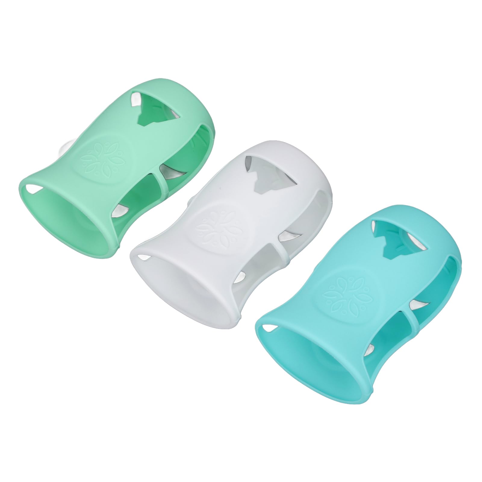 240ml Baby Bottle Silicone Sleeve Shatter Proof Soft Silicone Cover for Glass Baby Bottles 8 Oz with Insulation and Washable Dishwasher Safe (White+Light Green+Dark