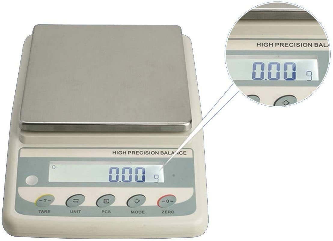 Básculas electrónicas de laboratorio, básculas digitales de precisión, balanzas analíticas electrónicas, básculas de precisión para joyería, básculas de precisión para cocina, color blanco, 1 kg