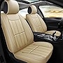 AOOG Leather Car Seat Covers, Leatherette Automotive Vehicle Cushion Cover for Cars SUV Pick-up Truck, Universal Non-Slip Vehicle Cushion Cover Waterproof Protectors , Front Pair