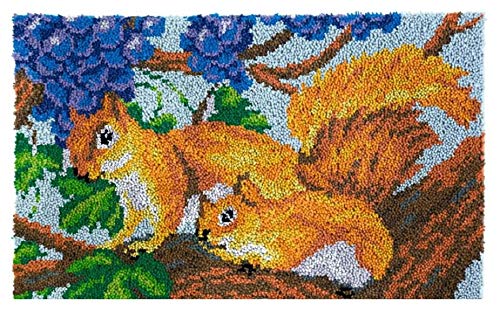 Kit de crochet pour tapis écureuils idée cadeau loisirs créatifs
