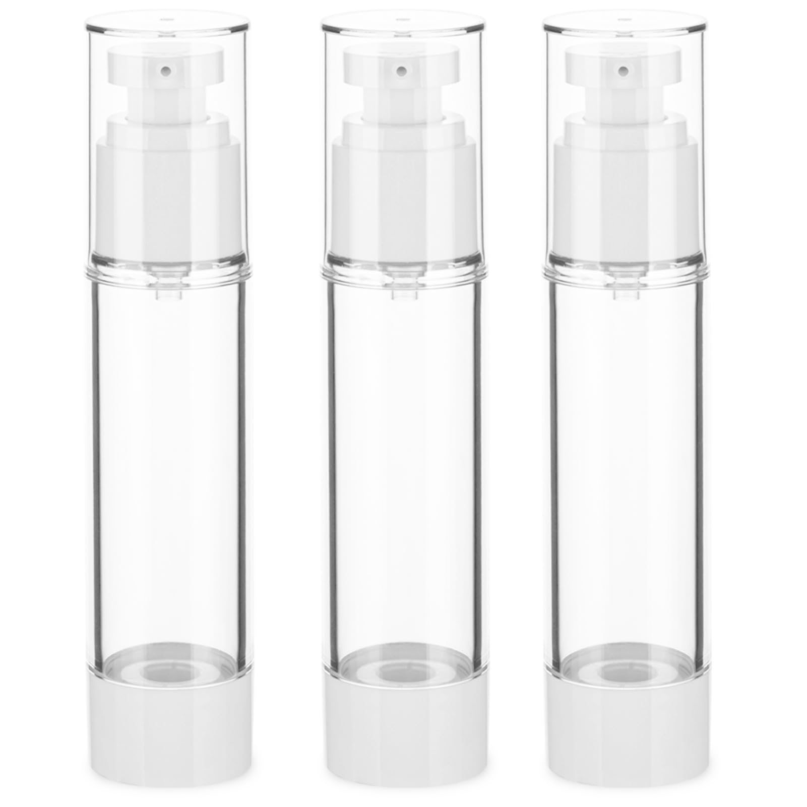 IFDGCTK 1.7OZ/50ML Clear Airless Pump Bottles, Lotion Dispenser Travel with Pump, Vacuum Plastic Travel Size Lotion Bottle for Foundation, Creams,