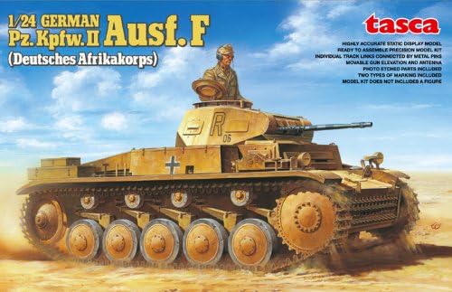 Tasca 1/24 Scale German Pz. Kpfw. II Ausf. F Tank (Deutsches Afrikakorps) Mod...