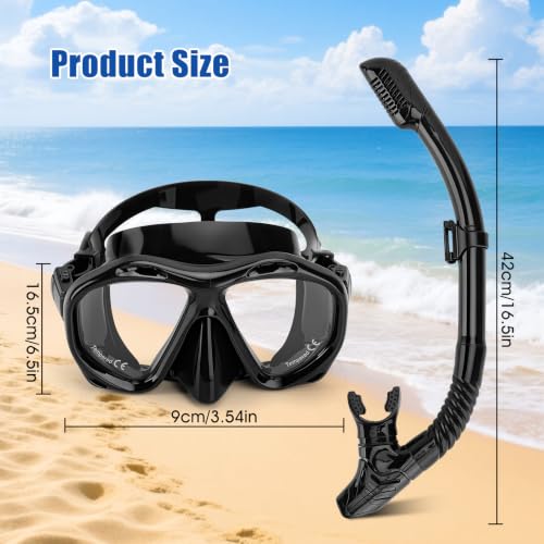 Set de Snorkel Seco para Adultos con Gafas Ajustables y Cubierta Facial con Tubo Seco para Buceo y Natación miniatura 6