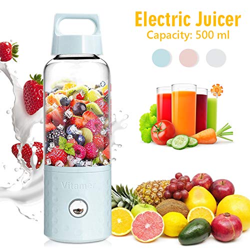 ACHICOO 500 ml 4000 mAh Mini USB Carregador Portátil Mini USB Máquina de Suco de Frutas Azul