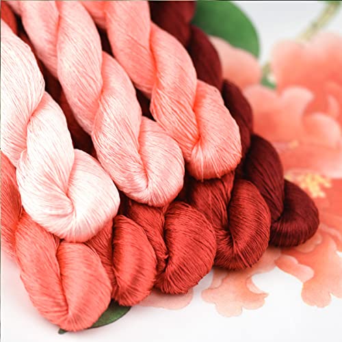 Mingguxiuyi XZXX33 Natural 100% Mulberry Silk Floss Handmade Embroidery Woven Jewelry Threads Silk Thread Diy Kits 120 Yards Each In 8 Colors thumb #2