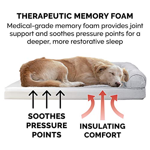 Furhaven-Pet-Dog-Bed-Memory-Foam-Ultra-Plush-Faux-Fur-and-Suede-Traditional-Sofa-Style-Living-Room-Couch-Pet-Bed-with-Removable-Cover-for-Dogs-and-Cats-Gray-Large