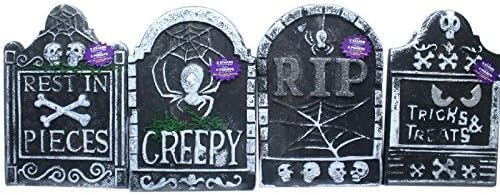 10 1/4" x 15" Polyfoam Tombstones Halloween Decorations Graveyard RIP Set of 4