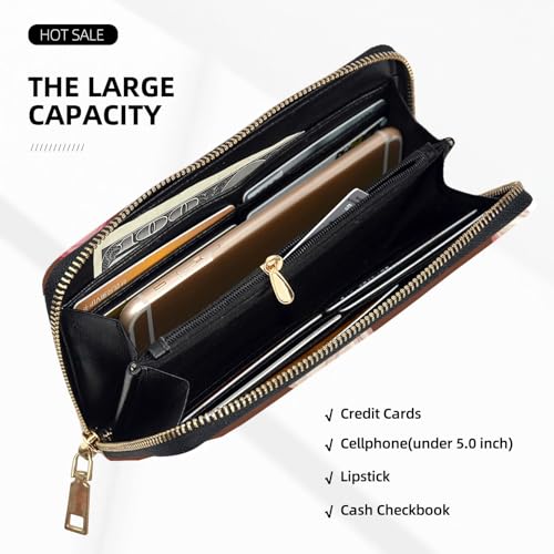 Leather Thin Slim Wallets for Women & Men - Realistic Garlic Print Card Wallet Holder with Zipper4