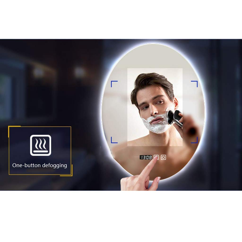 Miroir ovale led anti-buée : reflet net même après la douche