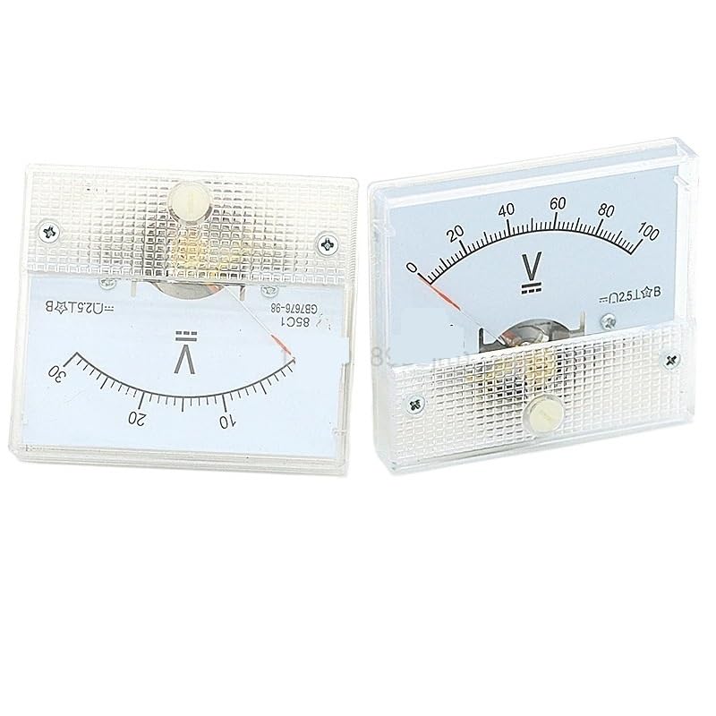 1Pcs 85C1-V DC Analog Panel Voltmeter Ammeter Amp Volt Meter Gauge 85C1 1V 2V 3V 5V 10V 15V 20V 30V 50V 75V 100V 300V 400V 500V(200V)
