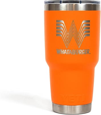 كوب Whataburger Custom YETI Rambler سعة 30 أونصة باللون البرتقالي