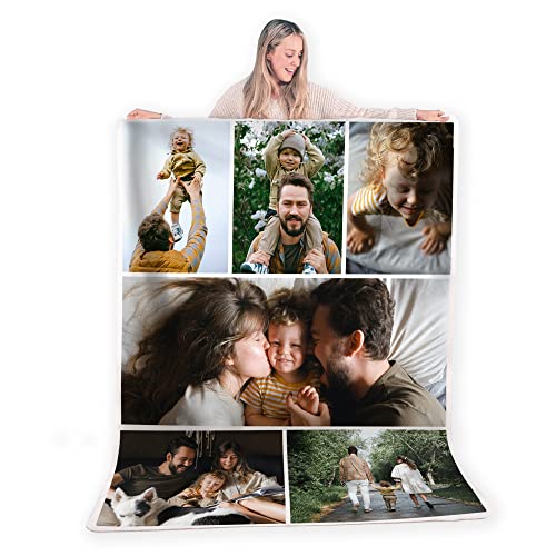 FrameStory Custom Blanket Personal Photos & Text, Fully Customizable Size,