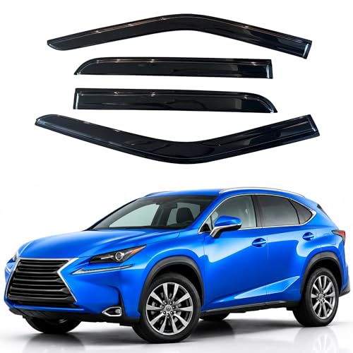 Image of IG Window Visors Fit for 2015-2021 Lexus NX200t NX300h, Out-Channel Rain Guards Vent Wind Deflectors 4PC, Car Accessories for 15-21 Lexus NX Series
