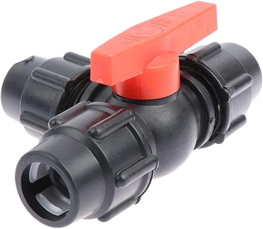 lever ball valves,ball valve,1Pcs Useful PE Three-Way Fast Connection Pipe Valve,Plastic T-Type Valve,ID 20mm 25mm 32mm 40mm 50mm Three-Way Valve Connector (Size:Black 25mm) (Size : Blue 2 ( Color : P