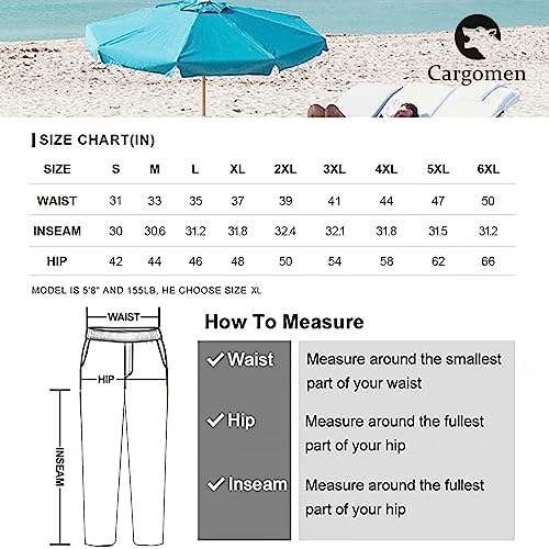 Cargomen 2-Pack Mens Cotton Linen Pants Straight Leg Elastic Waist Drawstring Loose Summer Beach Casual Yoga Trouser #TOP5