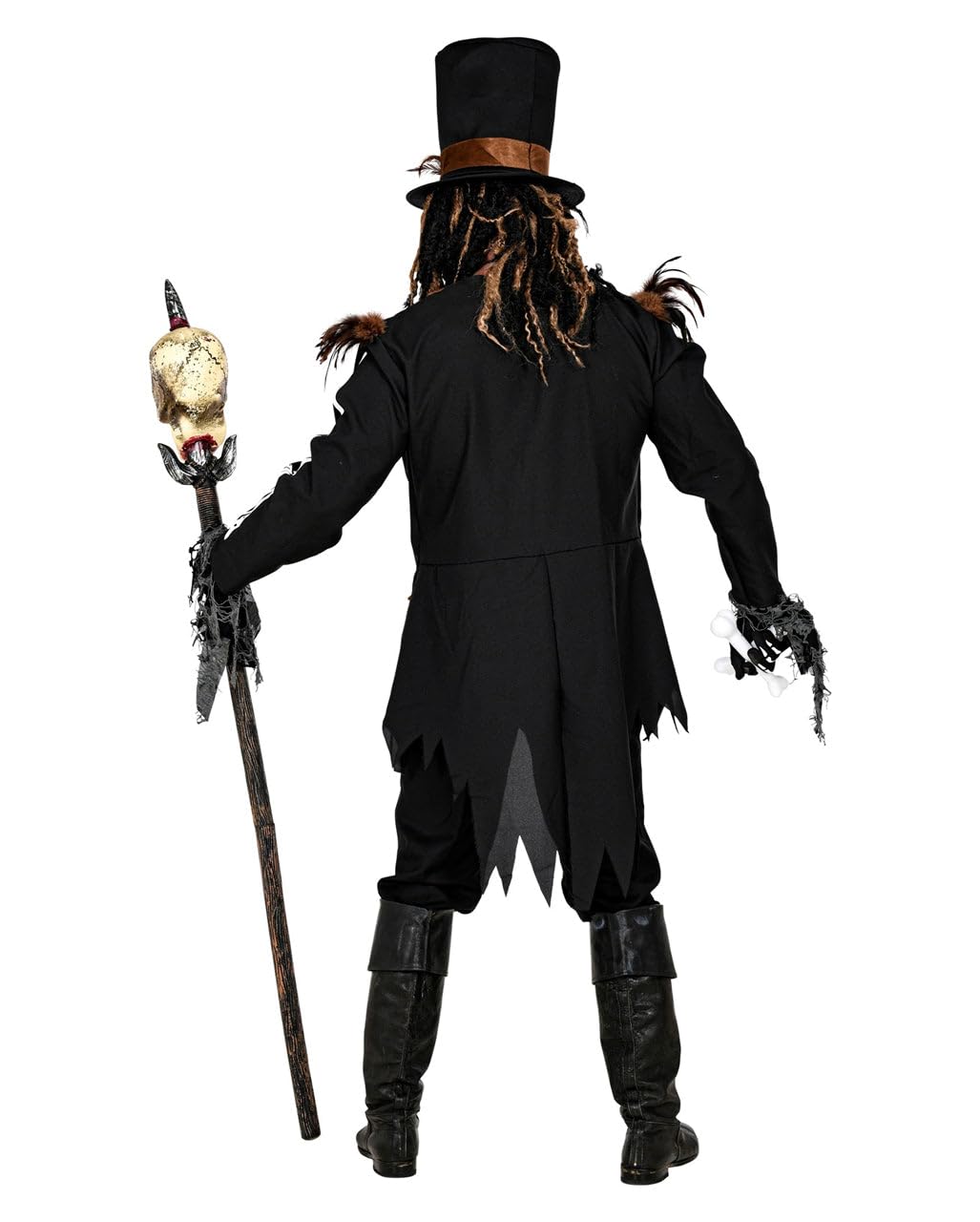 Horror-Shop Voodoo Priester Halloween Kostüm Mantel & Hut für Männer XL