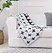DOKOT Black and White Swiss Cross Pattern 100% Cotton Knitted Throw Blanket (35x43 inches, Swiss Cross)
