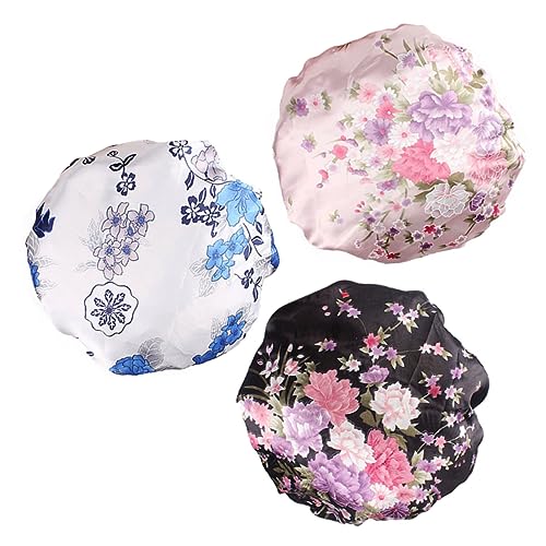 Bonnet satin imprimé chimio DOITOOL pour dormir sans friction - 5