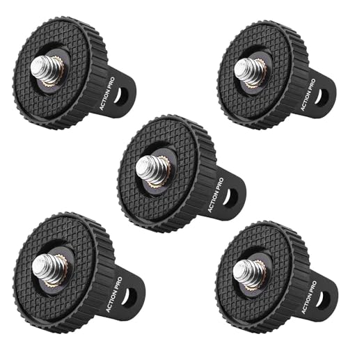 Image of Action Pro 1 /4 inch Thread Tripod Mount Adapter with Stainless Steel Insert Compatible with GoPro Hero 13 /12 /11 /10 /9 /8 /7 /6 /5 /4, Insta360, DJI Osmo Pocket, SJCAM, Xiaomi & Yi Action Cameras (Pack of 5)