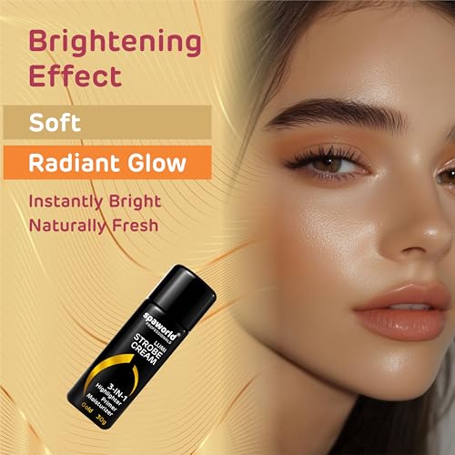 Image of Strobe Cream For Face Gold (30g) | Superb Radiant Combo | Highlighter + Primer + Moisturizer | Hydrating & Illuminating Makeup Base for Instant Glow (Gold)