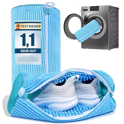 HUPIRCT 2pcs Schuhwaschbeutel, Waschmaschine Schuhwaschbeutel, Wiederverwendbar, 360-Grad-Reinigung, Unsichtbarer Auto-Lock-Reißverschluss, Geeignet für Alle Waschmaschinen und Schuhe