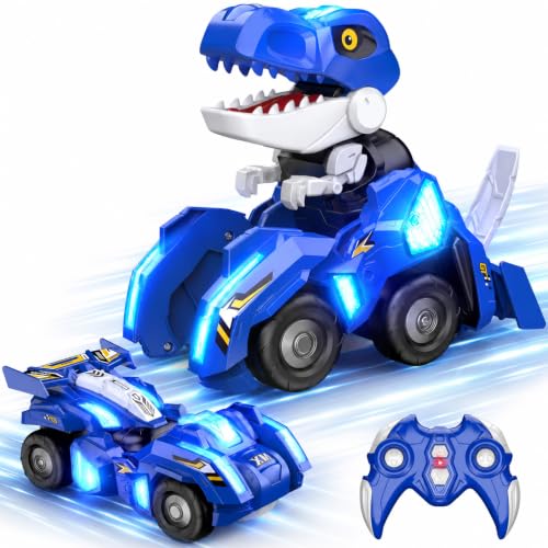 Dinosaurios Transform Coche Teledirigido, Juguetes Regalo Niños 4-12 Años