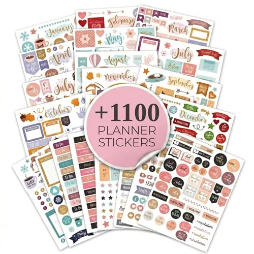 Aesthetic Monthly Planner Stickers - 1100+ Beautiful Design Accessories Enhance and Streamline Your Planner Journal and Calendar