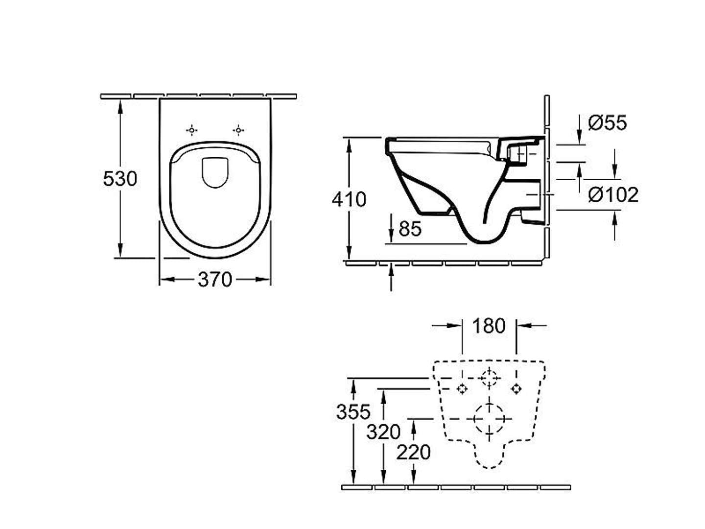 Villeroy & Boch Architectura Combi-Pack lavable WC DirectFlush (bord de chasse ouvert) avec siège WC avec fonction SoftClosing, White Alpine, 5684HR01, Couleur: Blanc