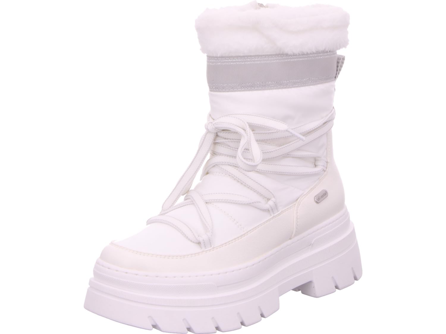 MARCO TOZZI Women' 2-26288-41 Warm Lining Boat, White Comb, 6.5 UK