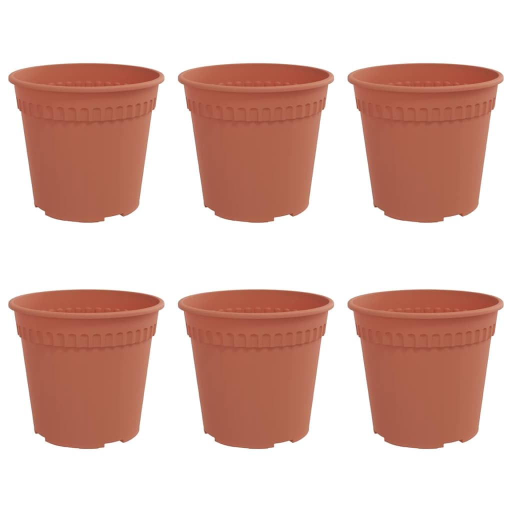Pot à fleurs rond pour balcon et terrasse en plastique rouge brique
