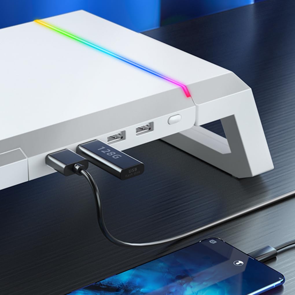 Supporto per per notebook per computer con cassetto portaoggetti Staffa da tavolo Scrivania per impieghi gravosi per dormitorio per ufficio , Bianco