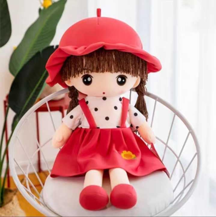 Image of Frock Doll Soft Toy Teddy Bear Adorable Plush Toys for Kids & Babies Cuddly Animal Stuffed plushie & Huggable Gifts for Toddlers, Boys & Girls