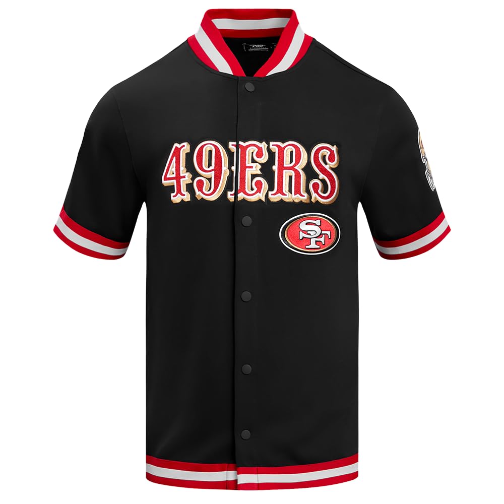 Pro Standard Mens NFL San Francisco 49Ers Classic Chenille Button Down Black/Red XL — image 1
