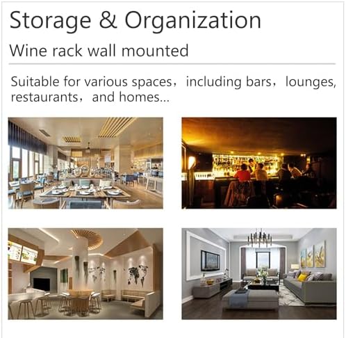 Wall-Mounted Wine Rack with Stemware Hanger - Floating Black Wine Shelf & Glass Holder for Home Bar, Kitchen, or Dining Room - Stylish Multipurpose Wine Storage Solution