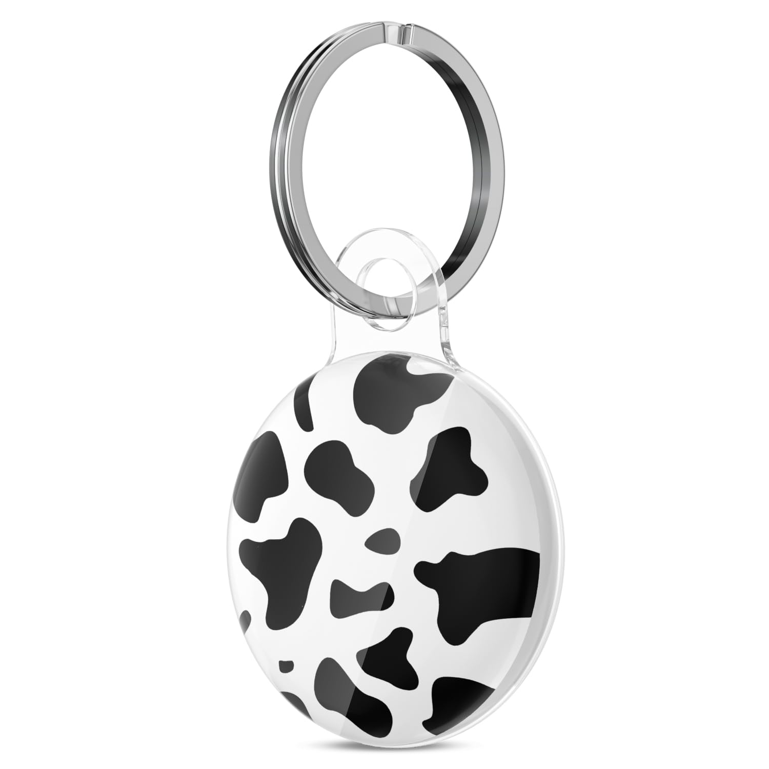 Svanove for Airtag Holder Case Cheetah Print, Leopard Pattern Airtag Keychain, Luxury Trendy Air tag Accessories, Cute Girly Aesthetic Design Itag Key Ring Cover for Women Girl Kids, White — view 9
