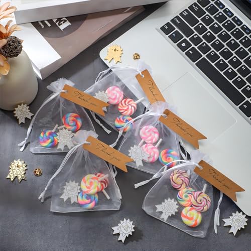 Image of Sasylvia 30 Set Employee Appreciation Gifts Badge Shaped Brooch Employee of The Month Pin with Thank You Card Organza Bag Cute Medal Award Lapel Pins for Vet Tech Staffs Coworkers Team Thank You Gifts