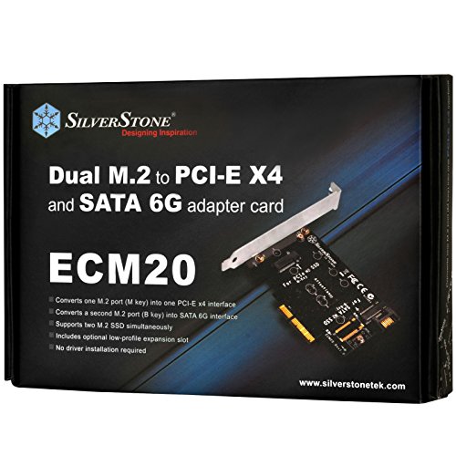 Image of Silverstone ECM20 Dual M2 to PCI-E X4 and SATA 6G Adapter Card ECM20-x