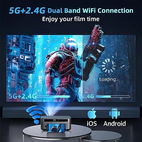 Image of TOPTRO P1 Electric Focus Projector for Home 4K Support YouTube PrimeVideo Hotstar Netfilx Builtin Android Native Full HD Projector Portable 5G Wi-Fi Bluetooth 6D Keystone Home Cinema Projector