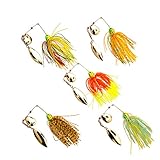 iBait 5pcs Double Blade Spinnerbaits Fishing Hard Spinner Baits Lures for Pike Bass Trout